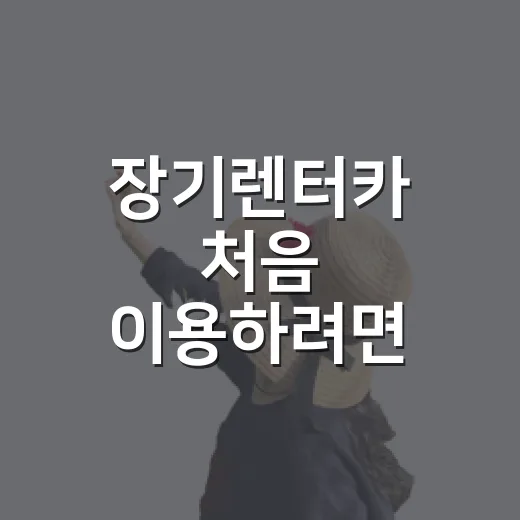 장기렌터카 처음 이용하려면 이렇게 비교하는 방법 - 요약