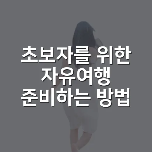초보자를 위한 자유여행 준비하는 방법, 일정부터 예산까지 이렇게 잡으면 편해요 - 요약