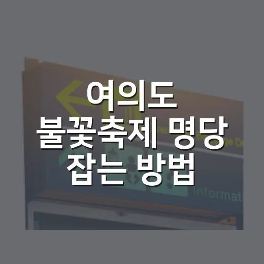 여의도 불꽃축제 명당 잡는 방법, 처음 가는 사람도 덜 고생하는 자리 선택법 - 요약