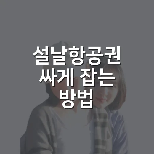 설날항공권 싸게 잡는 방법: 날짜 바꾸고 수수료까지 챙기는 예약 팁 - 요약