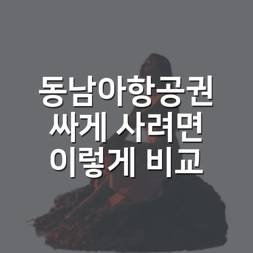 동남아항공권 싸게 사려면 이렇게 비교하세요 - 요약
