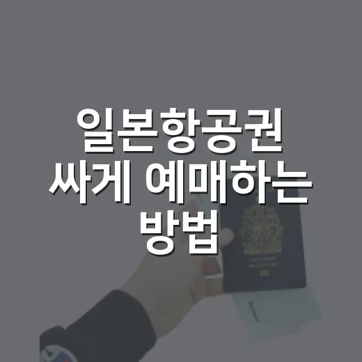 일본항공권 싸게 예매하는 방법, 초보자도 놓치기 쉬운 체크포인트 - 요약