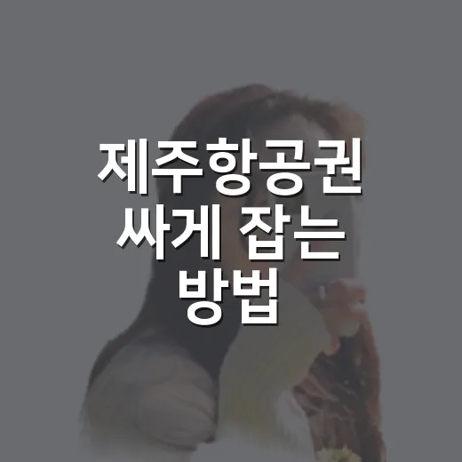 제주항공권 싸게 잡는 방법, 초보자도 놓치기 쉬운 예약 타이밍 - 요약