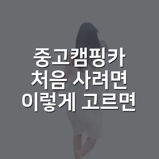 중고캠핑카 처음 사려면 이렇게 고르면 덜 후회합니다 - 요약