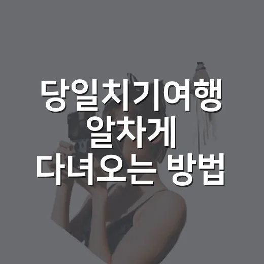 당일치기여행 알차게 다녀오는 방법, 아침부터 저녁까지 덜 피곤하게 움직이는 코스 짜기 - 요약