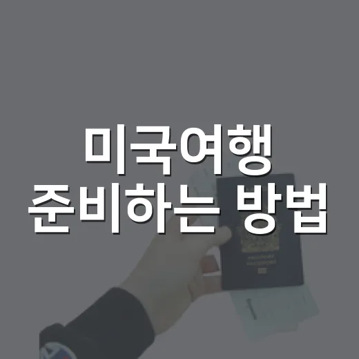 미국여행 준비하는 방법, 처음 가는 사람이 놓치기 쉬운 것들 - 요약