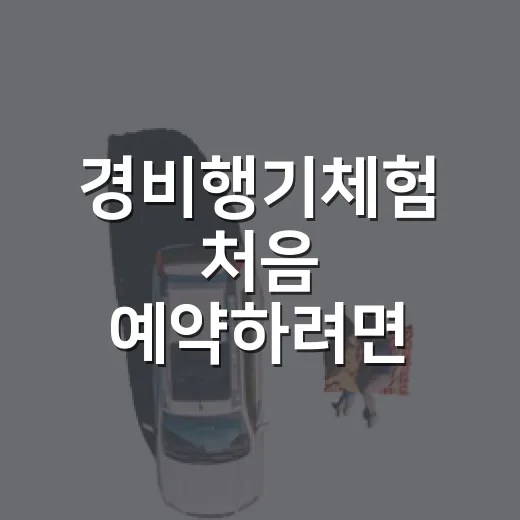 경비행기체험 처음 예약하려면 이렇게 준비하세요 - 요약