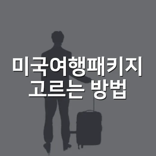 미국여행패키지 고르는 방법, 초보자는 이렇게 비교하면 덜 헤맵니다 - 요약