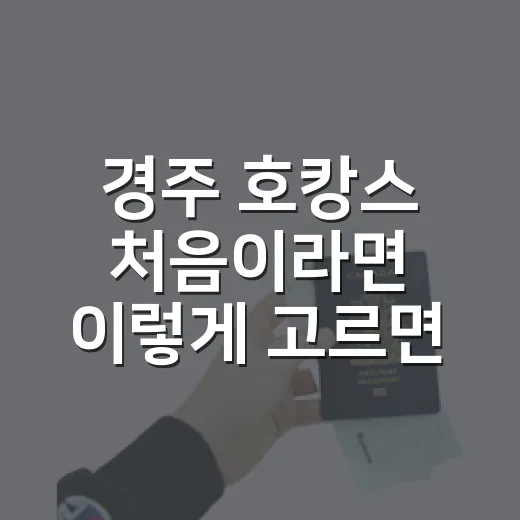 경주 호캉스 처음이라면 이렇게 고르면 실패가 적어요 - 요약