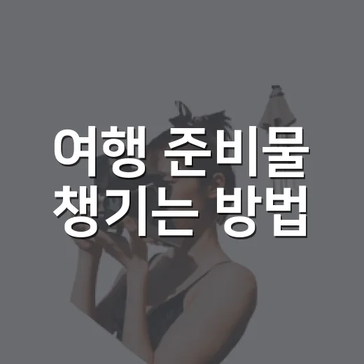 여행 준비물 챙기는 방법, 초보자도 빠뜨리지 않는 짐 싸기 순서 - 요약