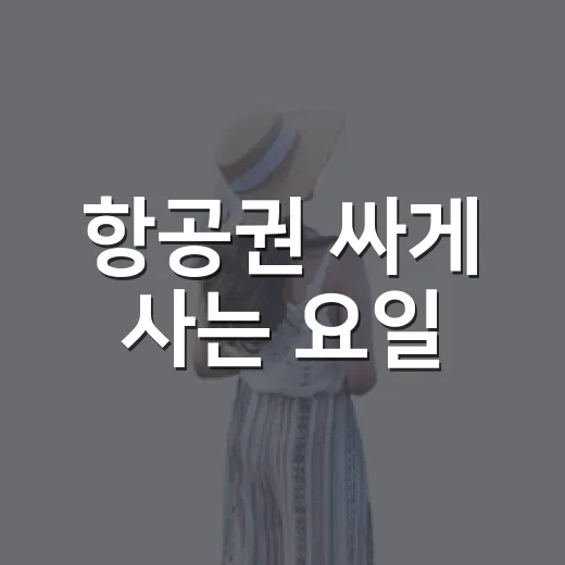 항공권 싸게 사는 요일, 초보자도 헷갈리지 않는 예매 방법 - 요약