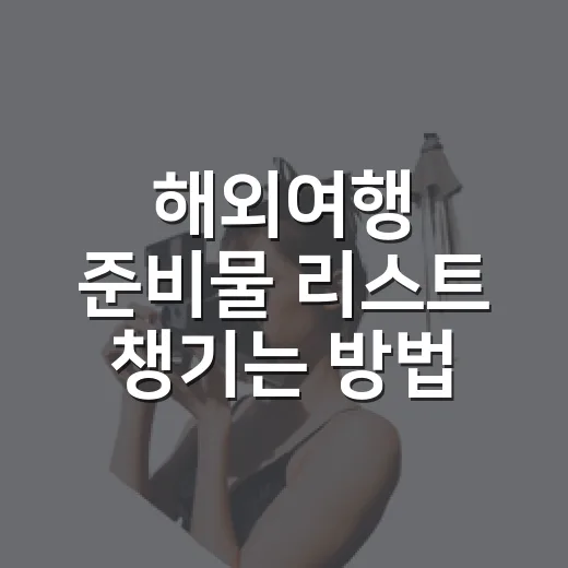 해외여행 준비물 리스트 챙기는 방법, 초보자도 빠뜨리지 않게 - 요약