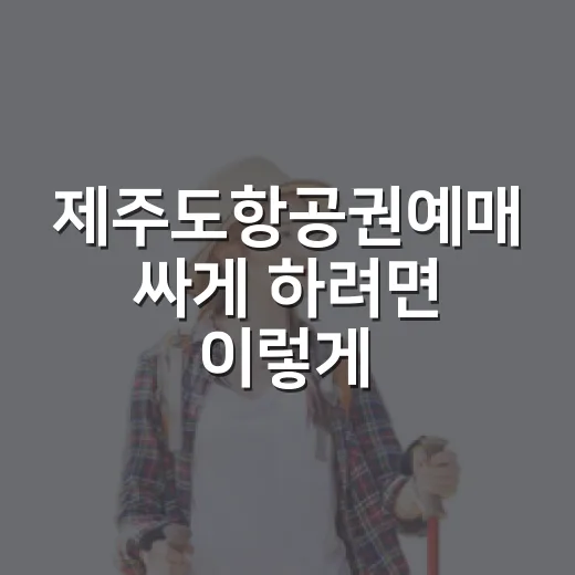 제주도항공권예매 싸게 하려면 이렇게 비교하세요 - 요약