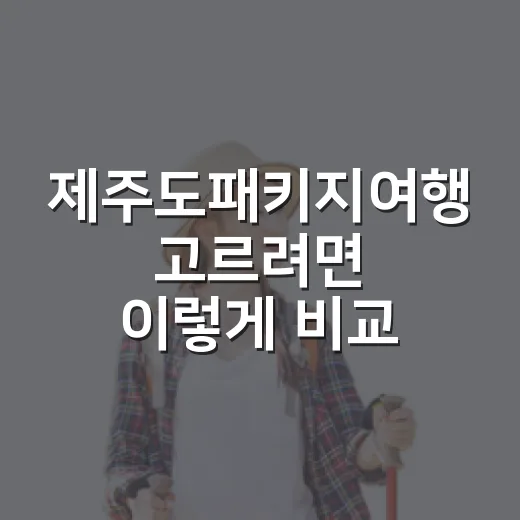 제주도패키지여행 고르려면 이렇게 비교하면 편합니다 - 요약