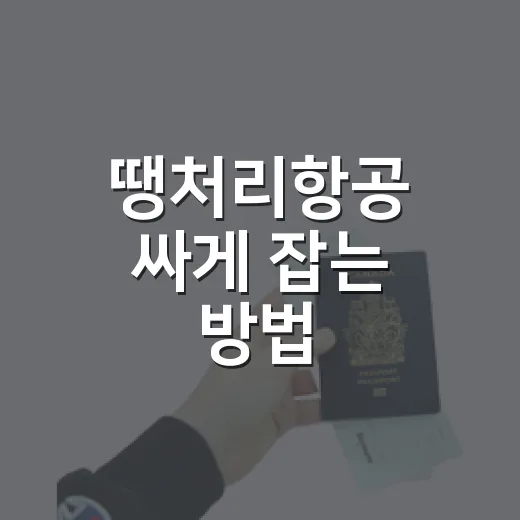 땡처리항공 싸게 잡는 방법, 초보자는 이렇게 찾으면 덜 헤맵니다 - 요약