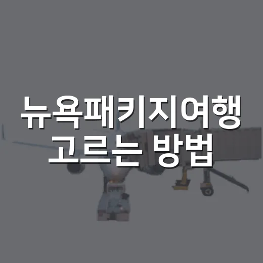 뉴욕패키지여행 고르는 방법, 초보자가 일정표에서 먼저 봐야 할 것들 - 요약