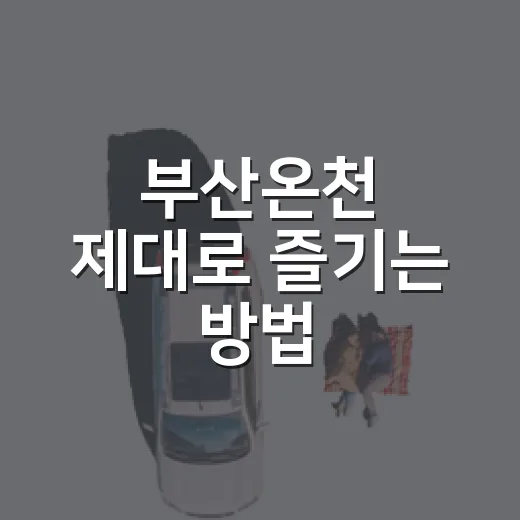 부산온천 제대로 즐기는 방법, 동래와 해운대 고르는 기준 - 요약