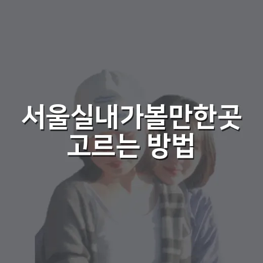 서울실내가볼만한곳 고르는 방법: 비 오는 날에도 알차게 도는 코스 - 요약