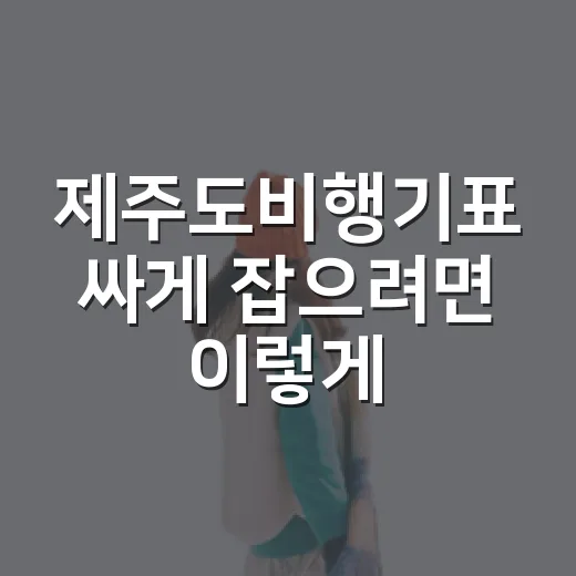 제주도비행기표 싸게 잡으려면 이렇게 확인하세요 - 요약
