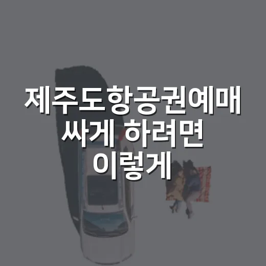 제주도항공권예매 싸게 하려면 이렇게 잡아보세요 - 요약