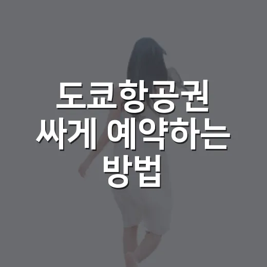 도쿄항공권 싸게 예약하는 방법, 초보자는 이렇게 비교하면 편해요 - 요약