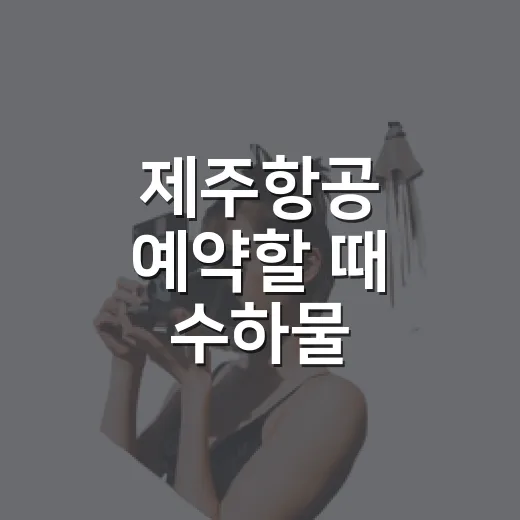 제주항공 예약할 때 수하물 비용까지 아끼는 방법 - 요약