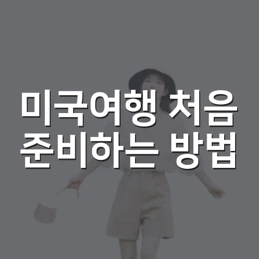 미국여행 처음 준비하는 방법, 입국부터 일정까지 덜 헤매는 순서 - 요약
