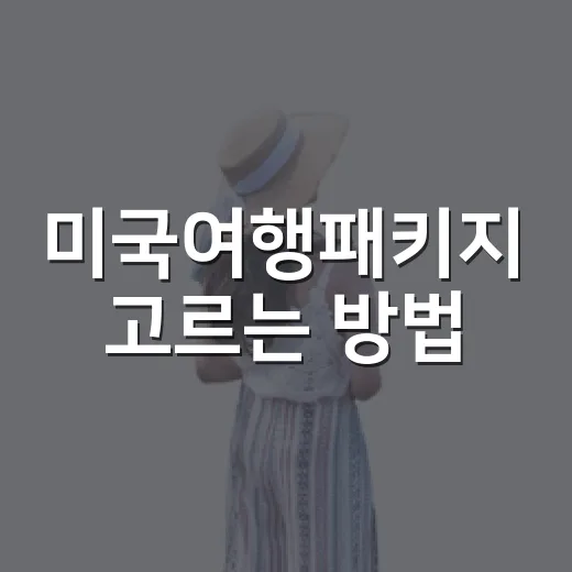 미국여행패키지 고르는 방법, 처음 가는 사람은 이렇게 비교하면 됩니다 - 요약