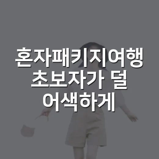 혼자패키지여행 초보자가 덜 어색하게 즐기는 방법 - 요약