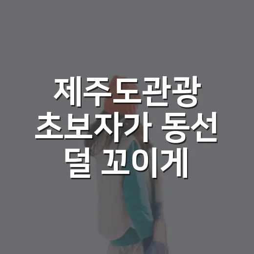 제주도관광 초보자가 동선 덜 꼬이게 여행 짜는 방법 - 요약