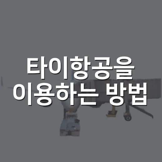 타이항공을 이용하는 방법: 편안한 여행을 위한 꿀팁 - 요약