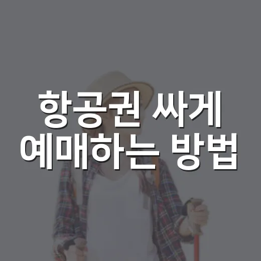 항공권 싸게 예매하는 방법, 초보자가 먼저 봐야 할 기준 - 요약
