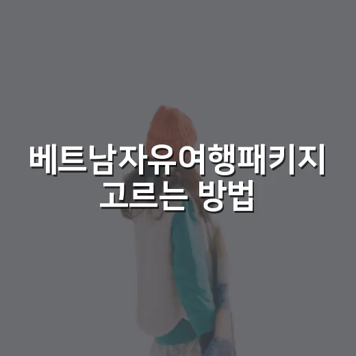 베트남자유여행패키지 고르는 방법, 일정부터 옵션까지 이렇게 잡으면 편해요 - 요약