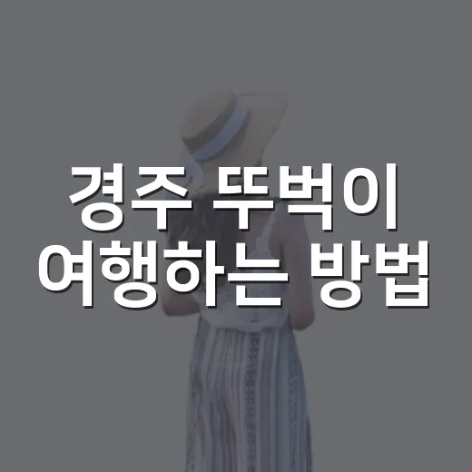 경주 뚜벅이 여행하는 방법, 초보자도 덜 헤매는 1박 2일 코스 - 요약