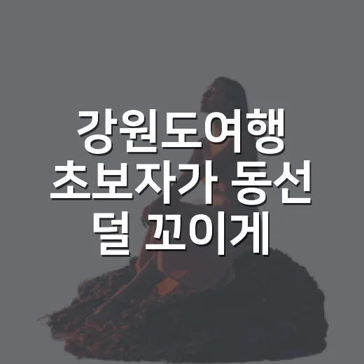 강원도여행 초보자가 동선 덜 꼬이게 잡는 방법 - 요약