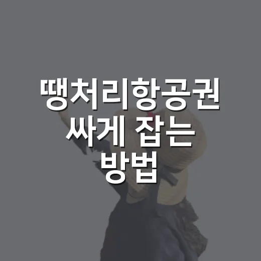 땡처리항공권 싸게 잡는 방법, 날짜와 조건부터 맞추기 - 요약