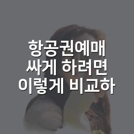항공권예매 싸게 하려면 이렇게 비교하고 예약하세요 - 요약