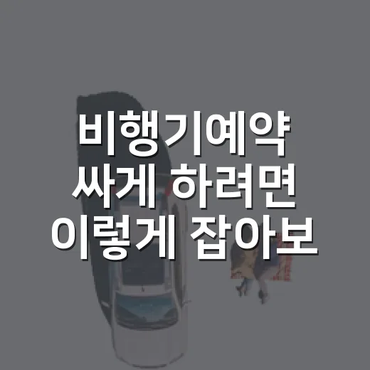 비행기예약 싸게 하려면 이렇게 잡아보세요 - 요약