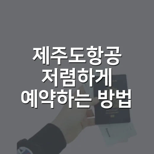 제주도항공 저렴하게 예약하는 방법, 초보자도 놓치기 쉬운 팁 - 요약