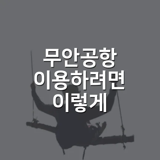 무안공항 이용하려면 이렇게 확인하는 방법 - 요약