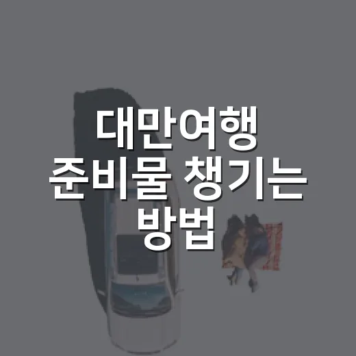 대만여행 준비물 챙기는 방법, 초보자도 빠뜨리지 않는 체크리스트 - 요약