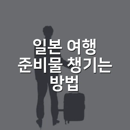 일본 여행 준비물 챙기는 방법, 초보자도 빠뜨리기 쉬운 것까지 - 요약