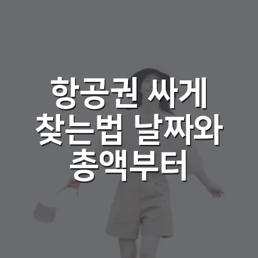 항공권 싸게 찾는법 날짜와 총액부터 비교하는 방법 - 요약