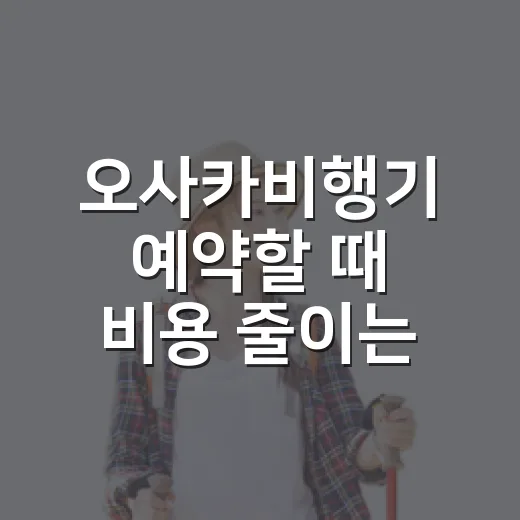 오사카비행기 예약할 때 비용 줄이는 방법 - 요약