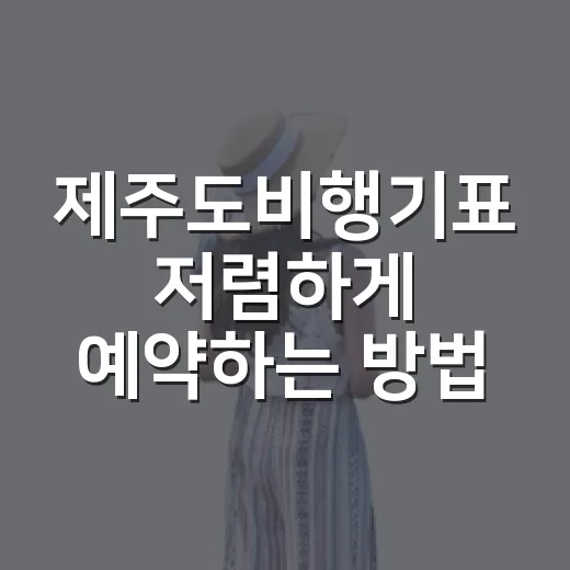 제주도비행기표 저렴하게 예약하는 방법 - 요약