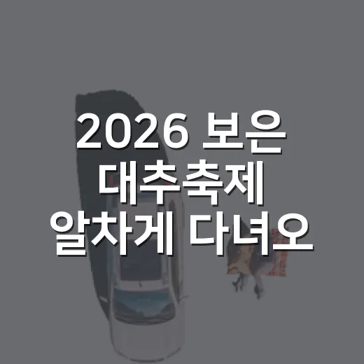 2026 보은 대추축제 알차게 다녀오는 방법 - 요약