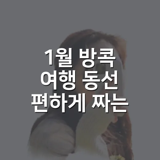 1월 방콕 여행 동선 편하게 짜는 방법 - 요약