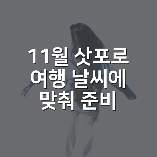 11월 삿포로 여행 날씨에 맞춰 준비하는 방법 - 요약