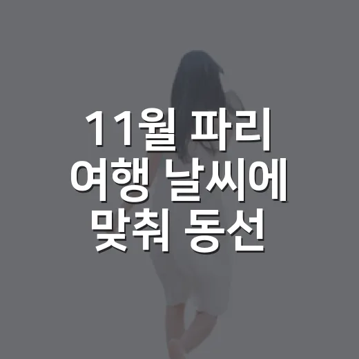 11월 파리 여행 날씨에 맞춰 동선 짜는 방법 - 요약