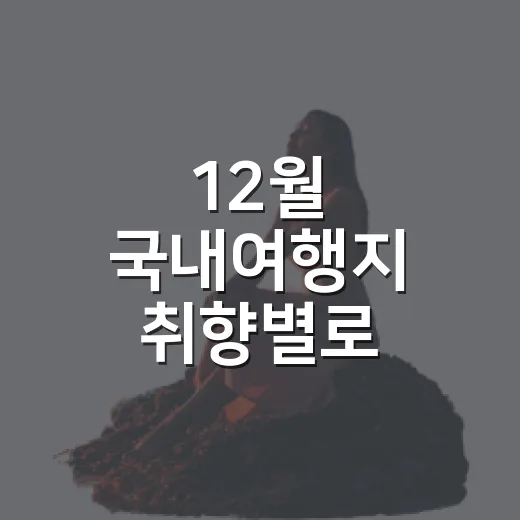 12월 국내여행지 취향별로 고르는 방법 - 요약